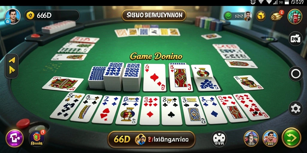 Tampilan seru gameplay domino di 66D.