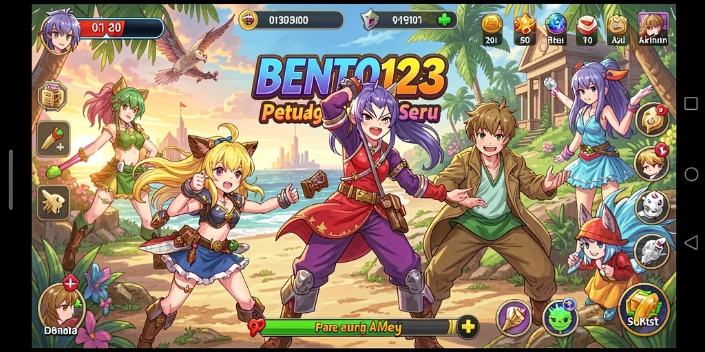 Menampilkan gameplay seru dari karakter anime dalam BENTO123.