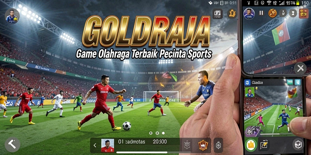 Screenshot gameplay GOLDRAJA yang menunjukkan momen mendebarkan dalam olahraga.