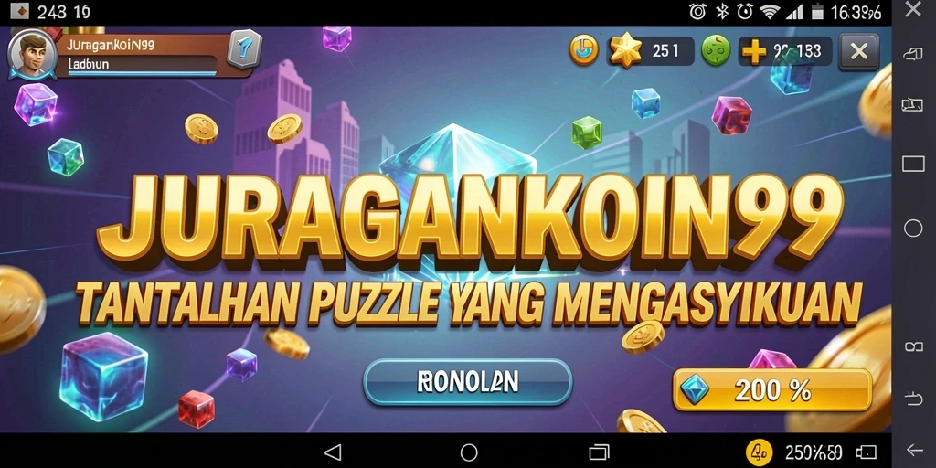 Tampilan gameplay menantang di JURAGANKOIN99 dengan berbagai level Puzzle.