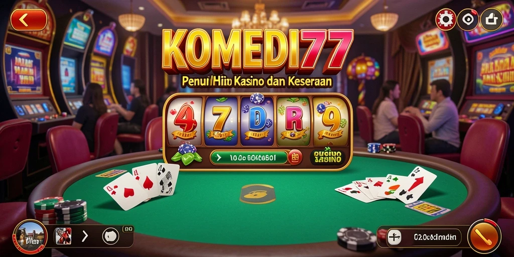 Screenshot game KOMEDI77 menampilkan suasana kasino yang seru dan menyenangkan.