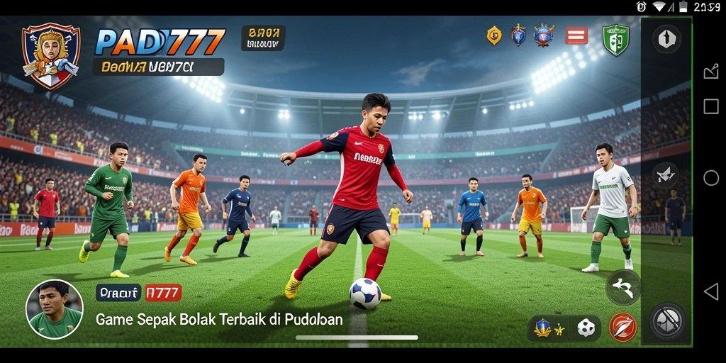 Tampilan gameplay PADI777 dengan aksi sepak bola yang mendebarkan.