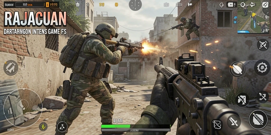 Screenshot gameplay RAJACUAN menampilkan aksi tempur intens dengan grafis memukau.