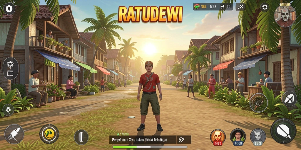 Screenshot gameplay RATUDEWI menampilkan interaksi karakter yang menarik.