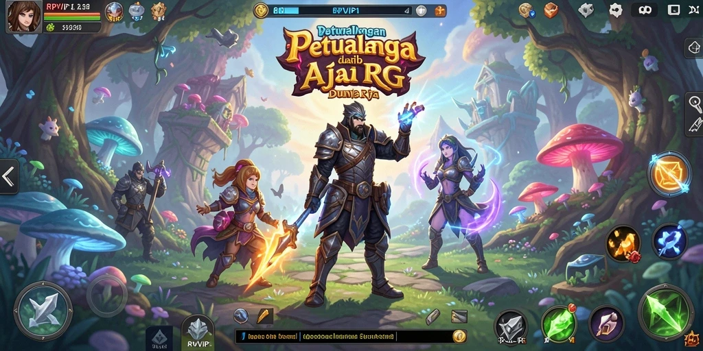 Tampilan screenshot utama RPVIP1 yang menampilkan aksi pertarungan RPG.