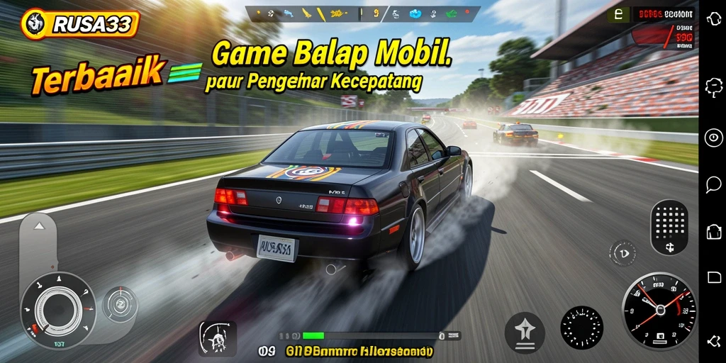 Screenshot gameplay RUSA33 menampilkan aksi balap yang mendebarkan.