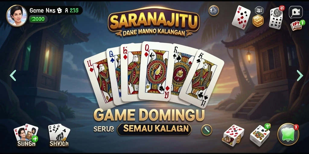 Tampilan gameplay seru saat bermain Domino di SARANAJITU.
