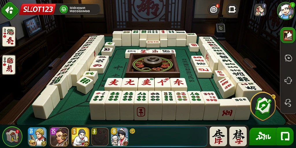 Tampilan menarik dari gameplay Mahjong di SLOT123.